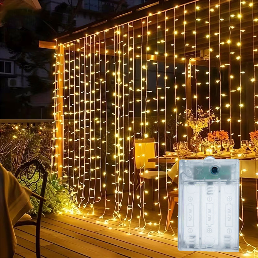 Fairy Light Curtain - Светодиодная гирлянда-штора 3/6 м на батарейках,