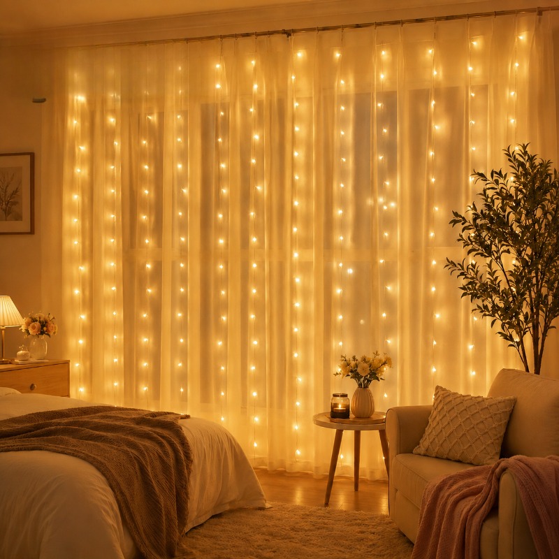 Светодиодная гирлянда-занавес  – обзор и цена Fairy Light Curtain